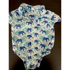 ☀️Gap 12-18M Tropical Button Down Bodysuit